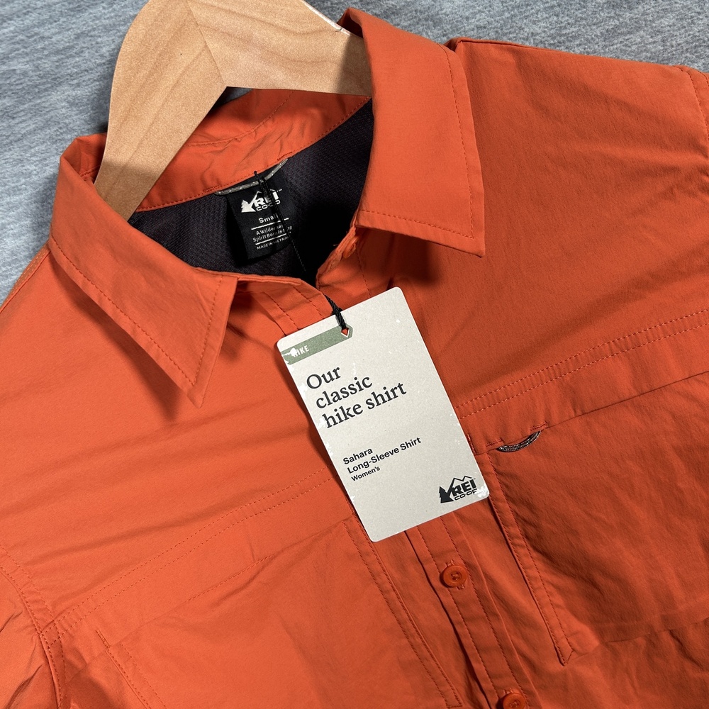 REI Co-op Sahara Shirt Women S Copper Clay Long Sleeve Hiking Button-Up NEW